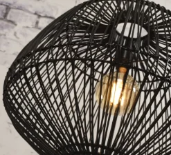 Suspension, Madagascar, rotin noir, Ø50cm, H50cm - Good&Mojo
