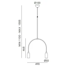 Suspension, Madame 288.03.ON, laiton, L49cm, H46,8cm - Il Fanale
