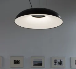 Suspension, Maggiolone, noir, LED, dim, 2700K, 3200 lm, Ø60cm, H12cm - Martinelli Luce