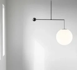 Suspension, Malamata B01S22, noir mat, abat-jour Ø22cm, L106cm, H86cm - Luceplan