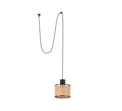 Suspension, Mambo 210, noir,rotin Ø21cm, H20cm - Faro