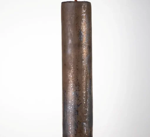 Suspension, Mamora, grès bronze, émaillé orange, Ø8cm, H38cm - Nexel