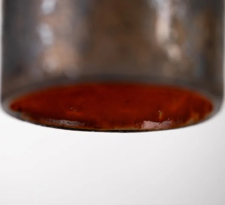Suspension, Mamora, grès bronze, émaillé orange, Ø8cm, H38cm - Nexel