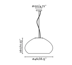 Suspension, Mar H260, vert émeraude, Ø46,1cm, H26cm - Faro