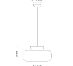 Suspension, Maracana C2743, blanc, orange, Ø37cm, H20cm - Ferroluce