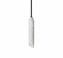 Suspension, Marble Art, Blanc Carrara , Ø5cm, H55cm - Design by us