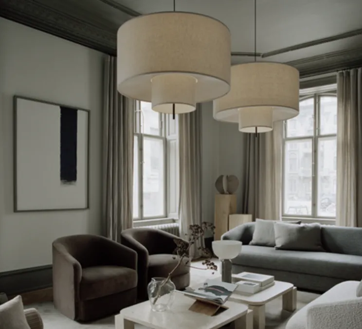 Suspension, Margin, beige, IP22, Ø88cm, H79cm - New Works