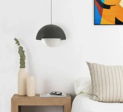 Suspension, Marisol, noir, LED, 2700K, 887 lm, Ø30cm, H22,7cm - Faro