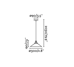 Suspension, Marlin, noir, Ø30cm, H19cm - Faro