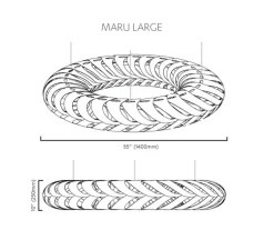 Suspension, Maru, large, version en kit, bambou naturel, Ø140cm, H25cm - David Trubridge