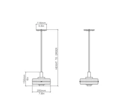 Suspension, Masina 200, nickel, Ø20cm, H15cm - bert frank