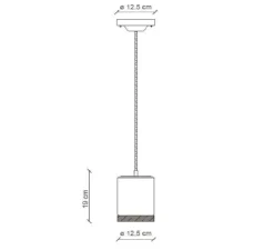 Suspension, Mateca C988, ciment, Ø12,5cm, H19cm - Ferroluce