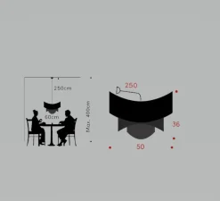 Suspension, Maya, rouge, Ø50cm, H36cm - Fraumaier