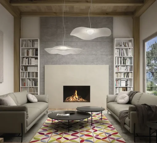 Suspension, Mediterrània S/105/01, blanc, LED, 2700K, 2064lm, Ø105cm, H12,3cm - Bover