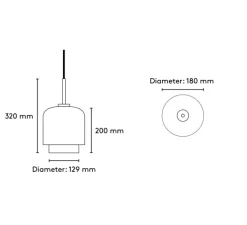 Suspension, Megumi 18, laiton et verre opalin, Ø18cm, H32cm - Please Wait to be Seated