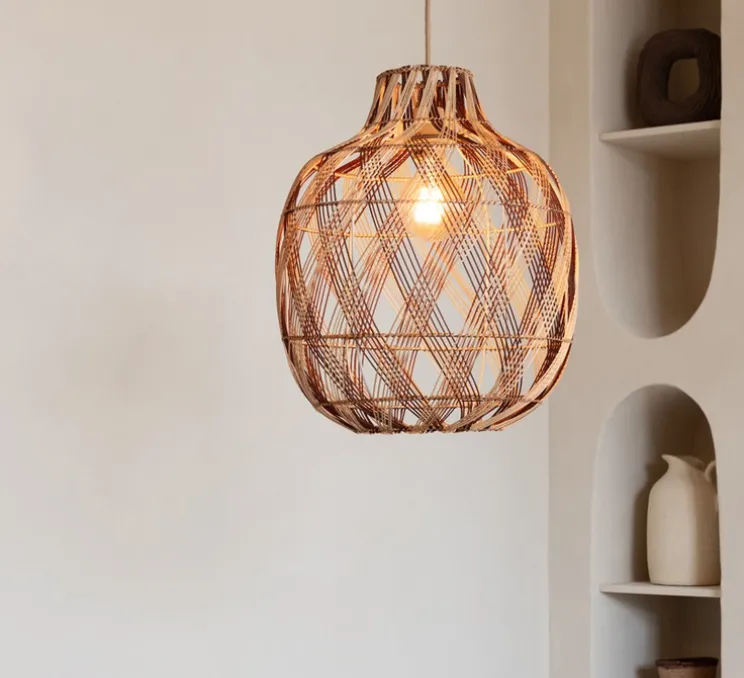 Suspension, Mendoza L, naturel et burgundy, Ø40cm, H53cm - Good&Mojo