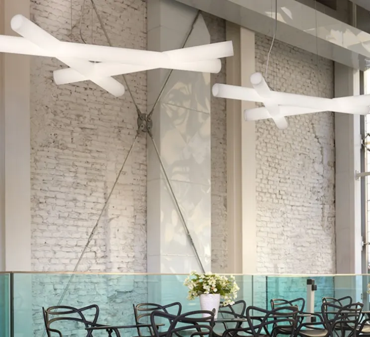 Suspension, Mesh, blanc, LED, dim, 3000K, 4575lm, L162cm, H11cm - Slide