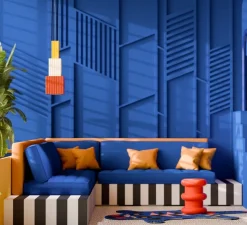 Suspension, Metra C2830, rouge, blanc, jaune, L22cm, H66cm - Ferroluce