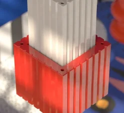 Suspension, Metra C2830, rouge, blanc, jaune, L22cm, H66cm - Ferroluce