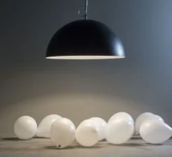 Suspension, Mezza Luna 1 lavagna, noir et blanc, ø70cm, H30cm - In-es.artdesign