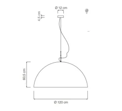 Suspension, Mezza Luna 2, noir (intérieur or), Ø120cm, H60,5cm - In-es.artdesign