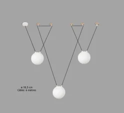 Suspension, Mine Space 3L, blanc, LED, Ø18,5cm, H18,5cm - Faro