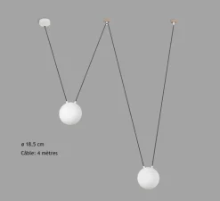 Suspension, Mine Space 2L, blanc, LED, Ø18,5cm, H18,5cm - Faro
