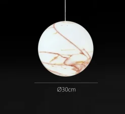 Suspension, Mineral, blanc, rouge, Ø30cm - Slide