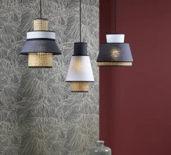 Suspension, Mini Singapour XS, anthracite, blanc, Ø22cm, H36cm - Market Set