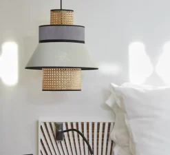 Suspension, Mini Singapour GM, anthracite, amande, Ø30cm, H32cm - Market Set