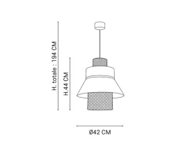 Suspension, Mini Singapour GM, anthracite, amande, Ø30cm, H32cm - Market Set