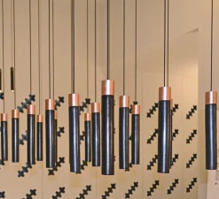 Suspension, MINIMAL, cuivre, LED, 2700K, 410lm, Ø3,5cm, H25,5cm - KDLN