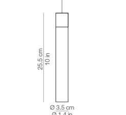 Suspension, MINIMAL, noir, LED, 410lm, 2700k, Ø3,5cm, H25,5cm - KDLN