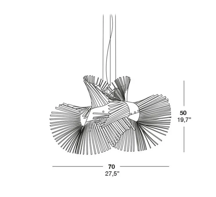 Suspension, Minimikado S, hêtre naturel, LED, H50cm, L70cm - LZF
