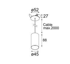 Suspension, Minude 45, noir, LED, 2700k, 429/579 lm, Ø4,5cm, H8,8cm - Modular