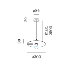 Suspension, Mirro suspended 1.0, noir mat, or, Ø30cm, H8,8cm - Wever&Ducré