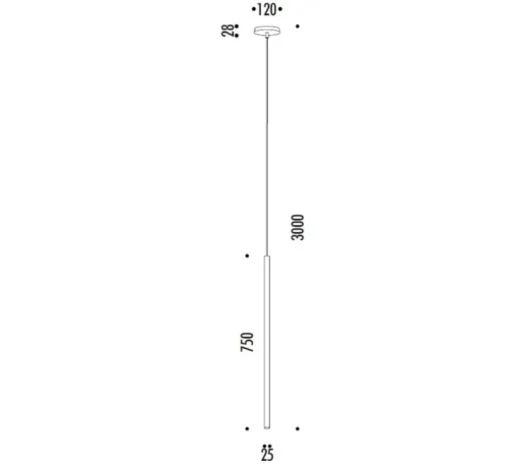 Suspension, Miss 1, endless, laiton brossé, 2700K, 290lm, H75cm, L2,5cm - Davide Groppi