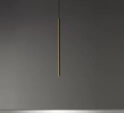 Suspension, Miss 1, laiton brossé, LED, 2700K, 290 lm, Ø2,5cm, H75cm - Davide Groppi