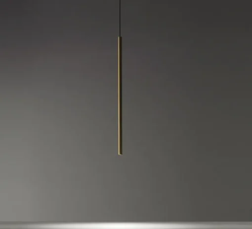 Suspension, Miss 1, laiton brossé, LED, 2700K, 290 lm, Ø2,5cm, H75cm - Davide Groppi