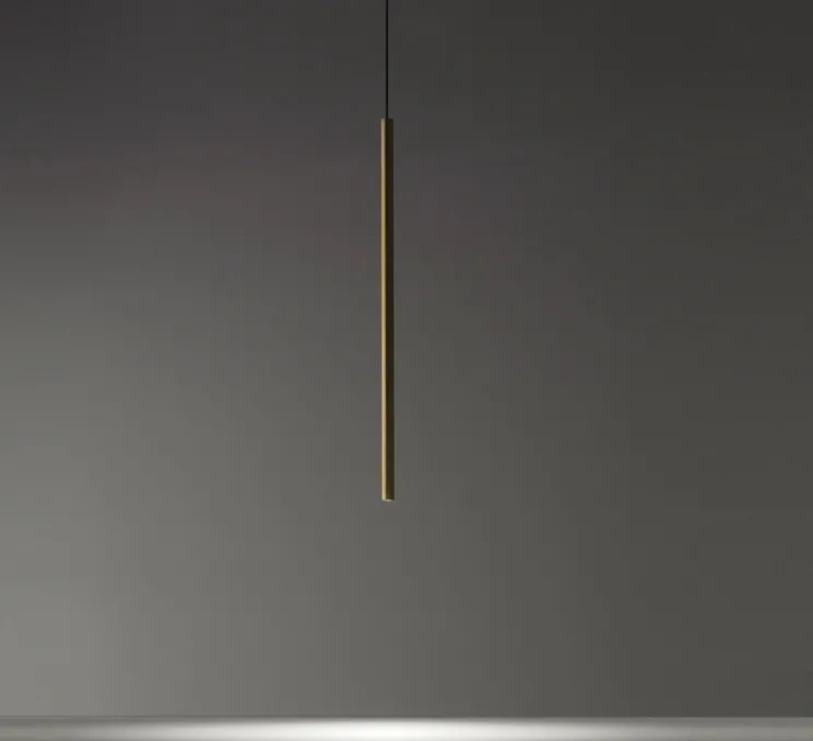 Suspension, Miss 1, laiton brossé, LED, 2700K, 290 lm, Ø2,5cm, H75cm - Davide Groppi