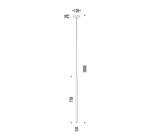 Suspension, Miss 1, laiton brossé, LED, 2700K, 290 lm, Ø2,5cm, H75cm - Davide Groppi
