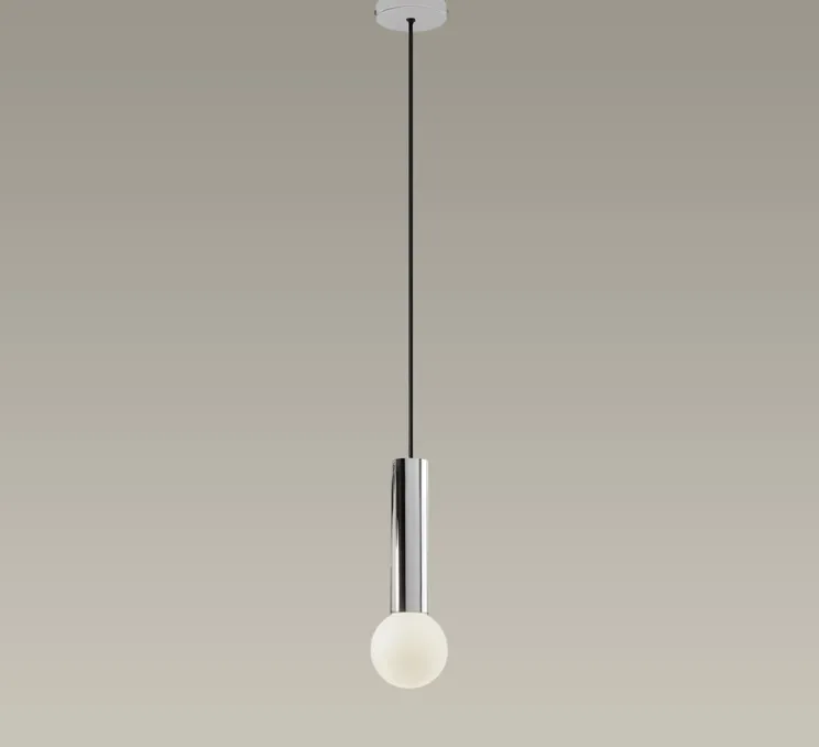 Suspension, Mist, chrome, IP44, Ø10cm, H30cm - LEDs C4