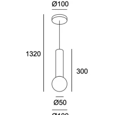 Suspension, Mist, noir, IP44, Ø10cm, H30cm - LEDs C4