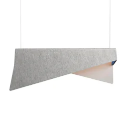 Suspension, Mobula Grande, blanc, tissus argenté, feutrine noire/bleu roi, L21cm, H28cm - Designheure
