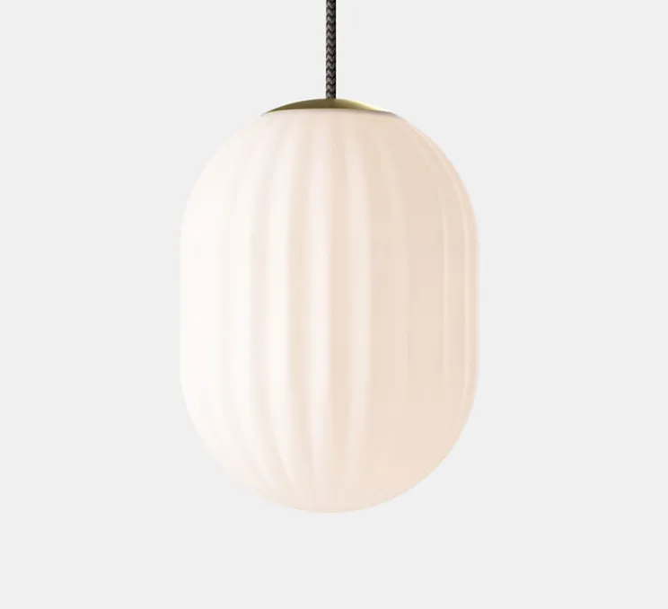Suspension, Modeco Plus, blanc avec cable noir, Ø20cm, H29cm - Nordic Tales