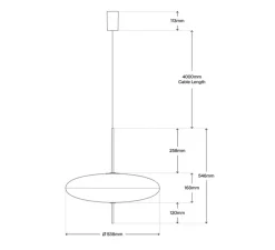 Suspension, Model 2065, blanc & noir, Ø53,8cm, H54,6cm - Astep