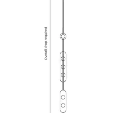 Suspension, Modulo Vertical, laiton, LED, 2700K, L16cm, H170cm - CTO lighting