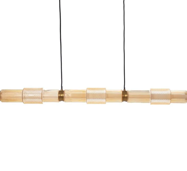 Suspension, Mojo, triple, horizontale, verre orangé, LED, 3000K, 2200 lm, L110,6cm, H10cm - Nexel