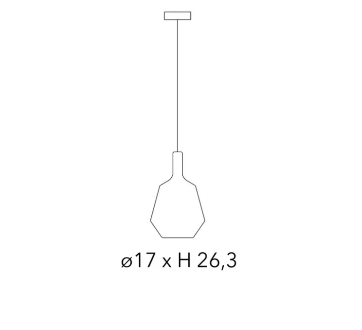 Suspension, MoM fatty, noir, rosace noire, câble 2m, Ø17cm, H26,3cm - Penta