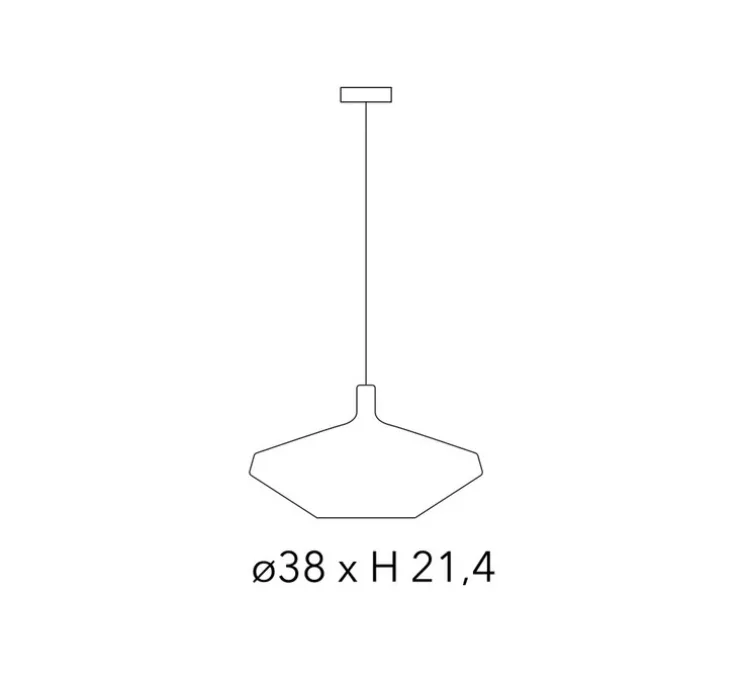Suspension, MoM low, noir, rosace noire, câble 2m, Ø38cm, H21,4cm - Penta